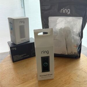 Ring Doorbell Wired with Chime Pro - Black and Blue
